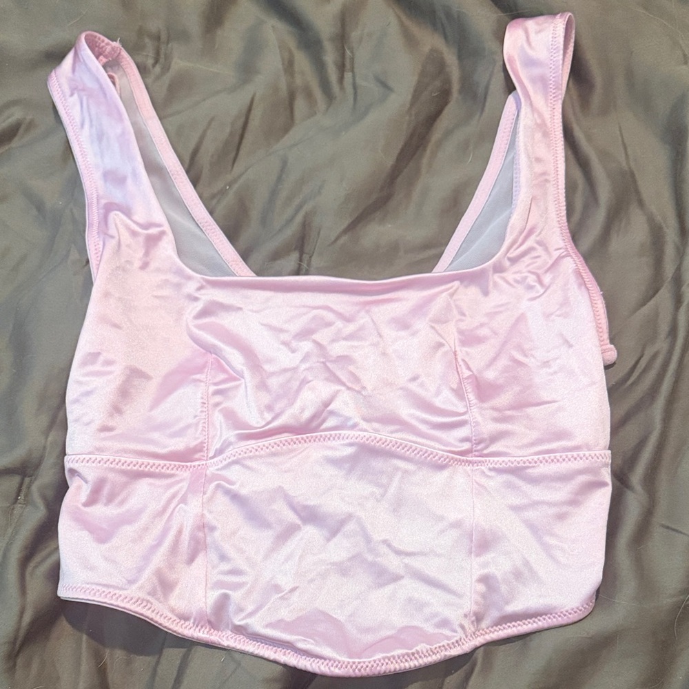 Satin pink top
